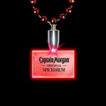 Flashing Illuminated Red Rectangle Charm w/ Mardi Gras Beads